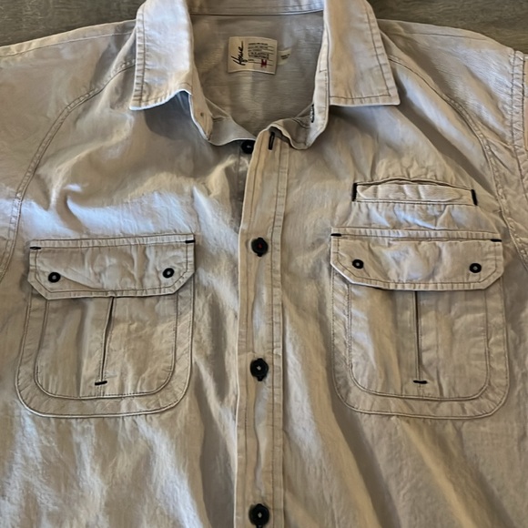 Howe 100% light gray cotton short sleeve shirt - Picture 3 of 6